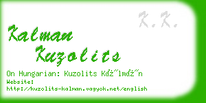 kalman kuzolits business card